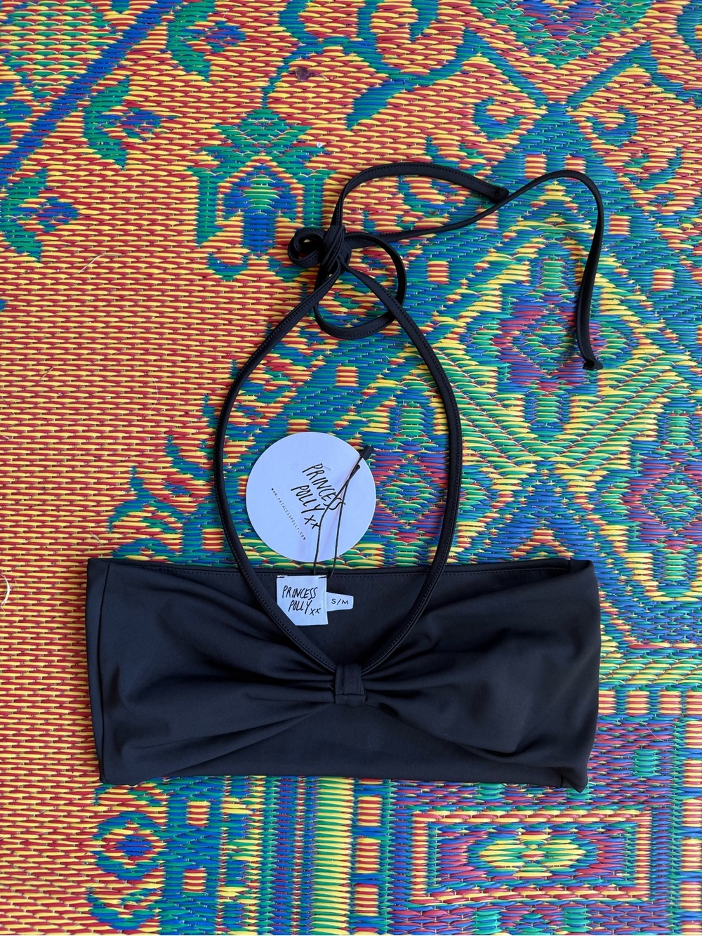 Princess Polly Black Bandeau Bikini Top New With Tags Size. S/M